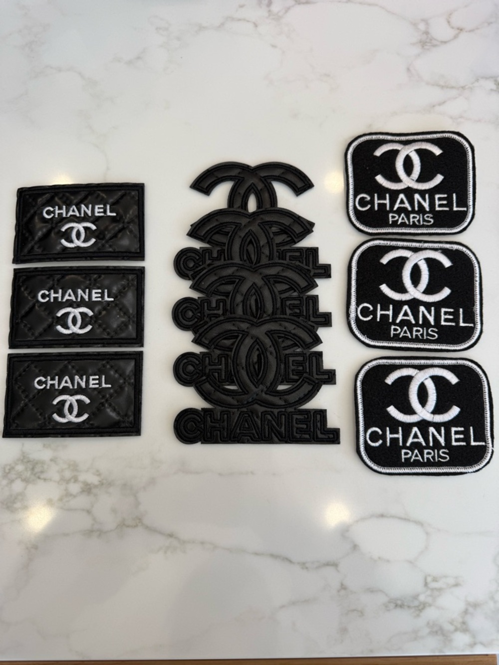 Hand Crafted Black and White Fashion Iron On Patches